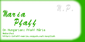 maria pfaff business card